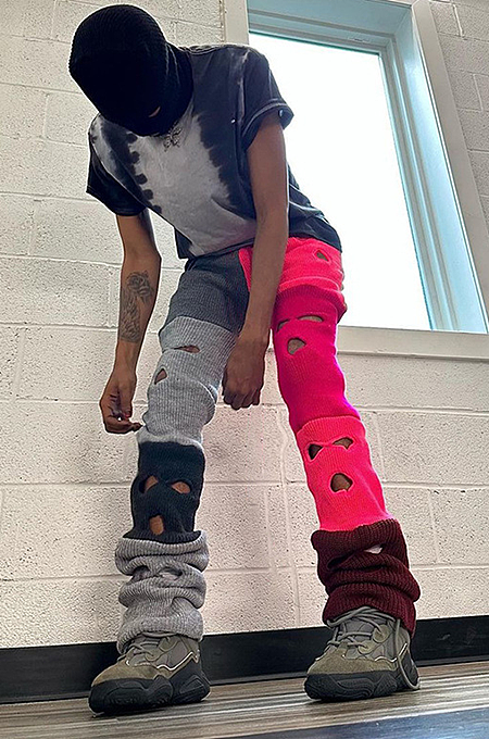 SUPER WHOLESALE | Knitted Hollow-out Elastic Pants