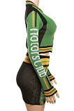 SUPER WHOLESALE | Knitted Zipper Ribbed High-Waisted Bodycon Skirt Set in Green