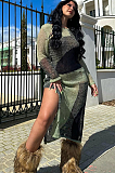 SUPER WHOLESALE | Color-block Side Split Distress Dress