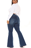SUPER WHOLESALE | Plus SizePatchwork Flare Bottom Jeans