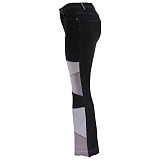 SUPER WHOLESALE | Plus SizePatchwork Flare Bottom Jeans