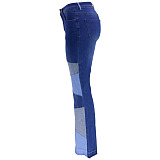 SUPER WHOLESALE | Plus SizePatchwork Flare Bottom Jeans