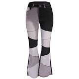 SUPER WHOLESALE | Plus SizePatchwork Flare Bottom Jeans