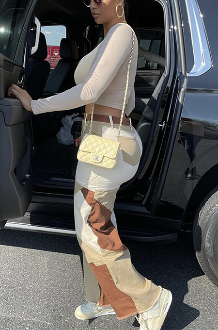 SUPER WHOLESALE |  3 Tones Patchwork Pants