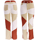 SUPER WHOLESALE |  3 Tones Patchwork Pants