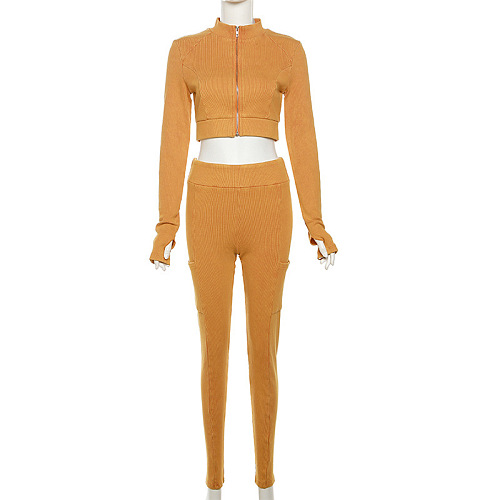 SUPER WHOLESALE |  Pit Fabric Crop Tracking Top & Legging Bottom
