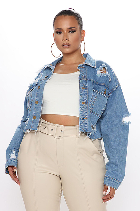 SUPER WHOLESALE | Distress Aged Denim Coat