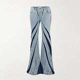 SUPER WHOLESALE | Two Tones Bandeau Jeans Set