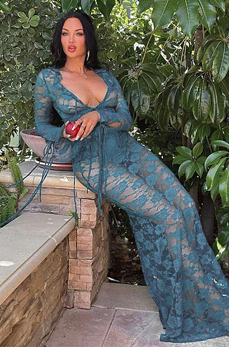 SUPER WHOLESALE | Rose Laced Front Tie Skirt Set