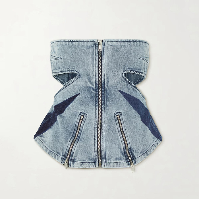 SUPER WHOLESALE | Two Tones Bandeau Jeans Set