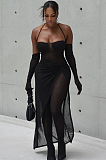 SUPER WHOLESALE | See-through Off Shoulder Dress with Shoulder Cover