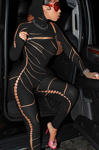SUPER WHOLESALE | Hollow-out Hoodie Jumpsuit
