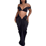 SUPER WHOLESALE | Bandeau Top & Ruffles Skirt Set