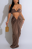 SUPER WHOLESALE | Bandeau Top & Ruffles Skirt Set