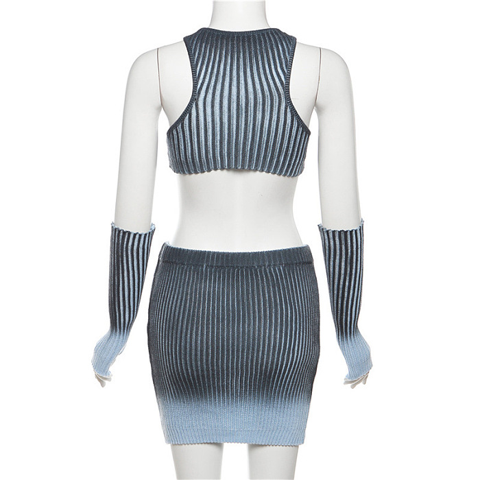 SUPER WHOLESALE | Pit Material Gradiant Tank Top & Skirt Bottom