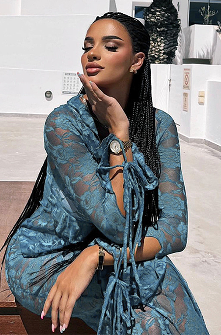 SUPER WHOLESALE | Rose Laced Front Tie Skirt Set