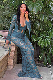 SUPER WHOLESALE | Rose Laced Front Tie Skirt Set
