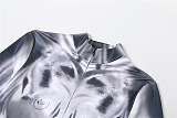 SUPER WHOLESALE | Digital Printed Half Zip Up Jumpsuit