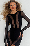 SUPER WHOLESALE | Chiffon Patchwork See-through Romper