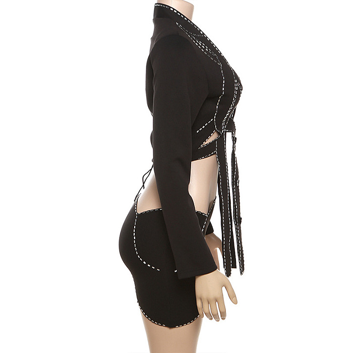 SUPER WHOLESALE | Design Hollow-out Blazer Top & Skirt Bottom