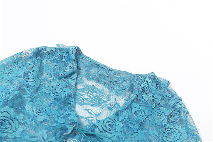 SUPER WHOLESALE | Rose Laced Front Tie Skirt Set