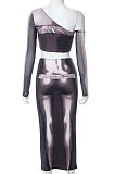 SUPER WHOLESALE | Printed OneShoulder Skirt Set