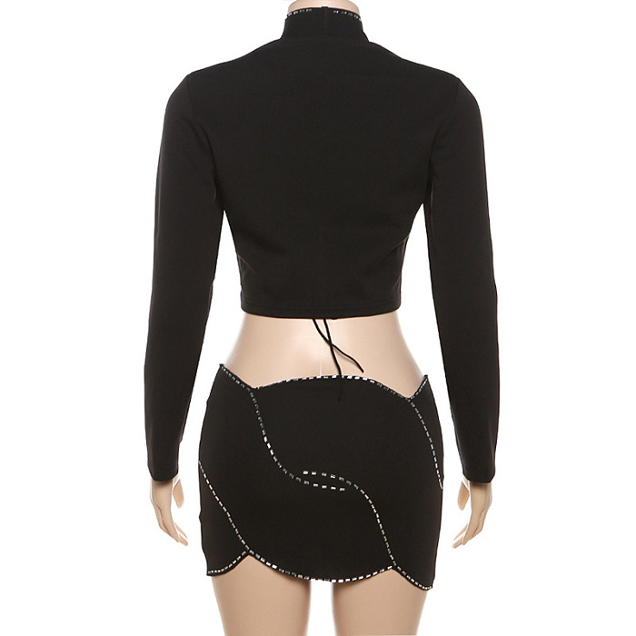 SUPER WHOLESALE | Design Hollow-out Blazer Top & Skirt Bottom