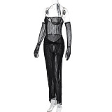 SUPER WHOLESALE | See-through Off Shoulder Dress with Shoulder Cover