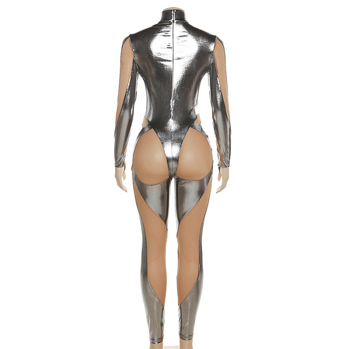 SUPER WHOLESALE | Sexy Chiffon Patchwork See-through Jumpsuit