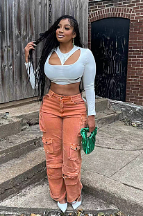 SUPER WHOLESALE | Aged Strap Tied Bottom Cargo Pants