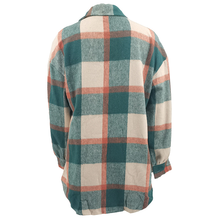 SUPER WHOLESALE | Plaid Thick Front Pocket Shirt Top