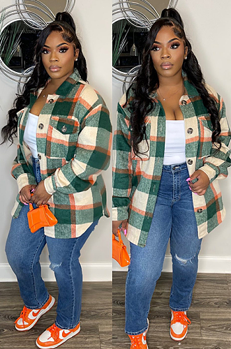 SUPER WHOLESALE | Plaid Thick Front Pocket Shirt Top