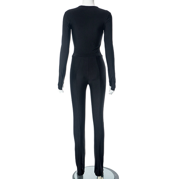 SUPER WHOLESALE | High Elastic Pants Set in Black