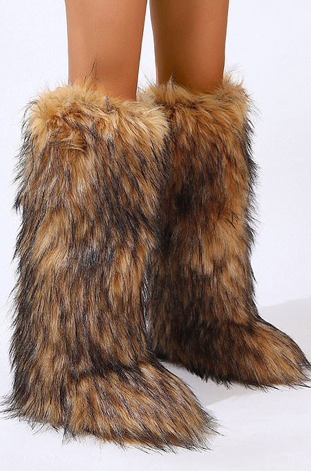 SUPER WHOLESALE | Furry Kneel High Boots