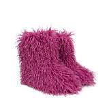 SUPER WHOLESALE | Furry Lower Top Teddy Boots in Rose Red