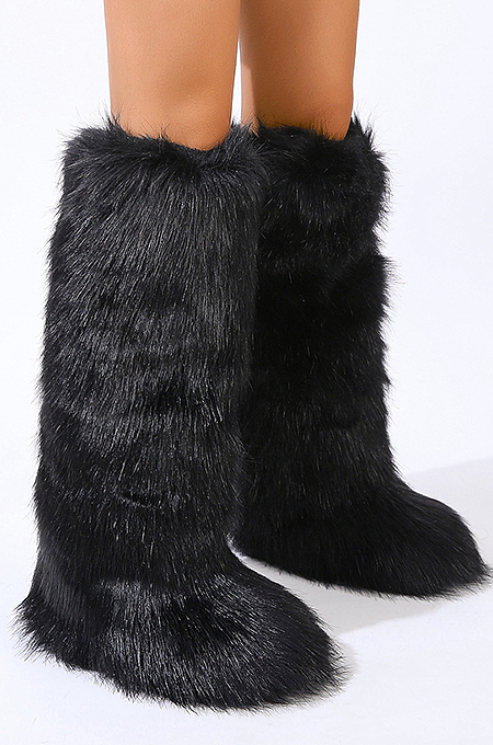 SUPER WHOLESALE | Furry Kneel High Boots