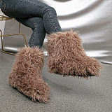 SUPER WHOLESALE | Furry Lower Top Teddy Boots in Coffee