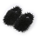 SUPER WHOLESALE | Furry Lower Top Teddy Slides in Black