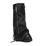 SUPER WHOLESALE | Pu Material Zip Up Platform Boots