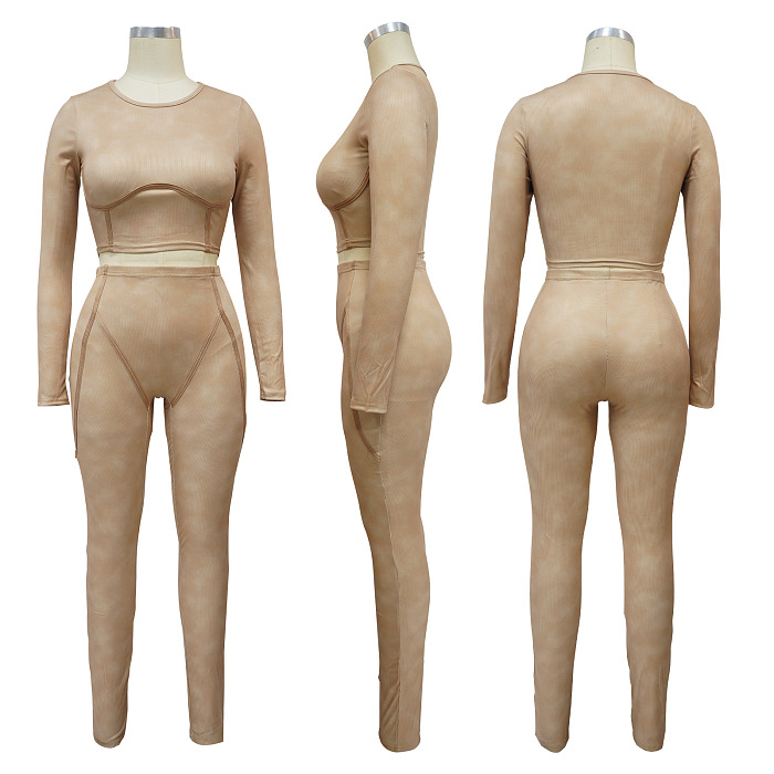 SUPER WHOLESALE | Body-Sharping Leggings Set in Apricot