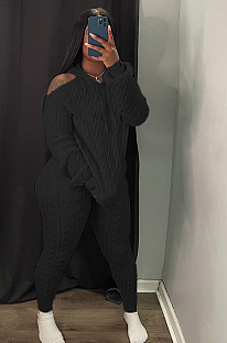 SUPER WHOLESALE | Knitted Open Shoulder Pants Set