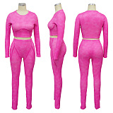 SUPER WHOLESALE | Body-Sharping Leggings Set in Rose Red