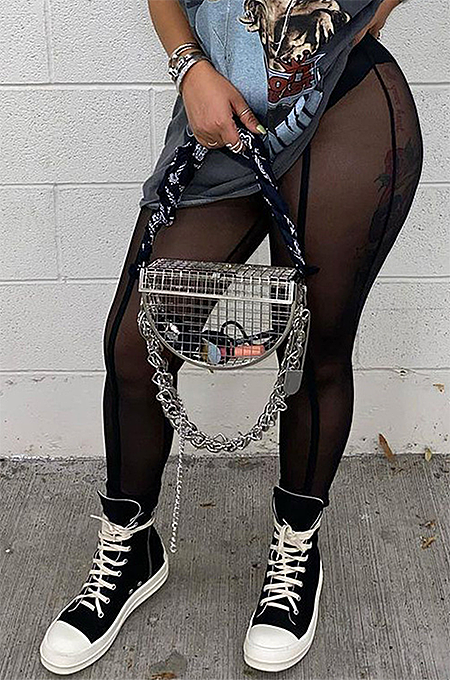 SUPER WHOLESALE | See-through Leggings in Black