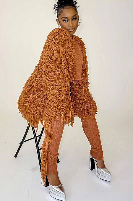 SUPER WHOLESALE |Tassel Oversize Cardigan in Brown