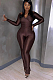 SUPER WHOLESALE |Plunging Neck Top with Thumb Hole Cuff, Leggings Pants Set in Brown