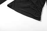 SUPER WHOLESALE |Plunging Neck Top with Thumb Hole Cuff, Leggings Pants Set in Black