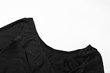 SUPER WHOLESALE |Plunging Neck Top with Thumb Hole Cuff, Leggings Pants Set in Black