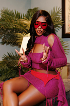 SUPER WHOLESALE | Strips Deco Layered Skirt Set