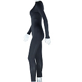 SUPER WHOLESALE | Angle Cut-out Back Zip Up Jumpsuit