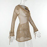 SUPER WHOLESALE | Plunging Neck See-through Dress